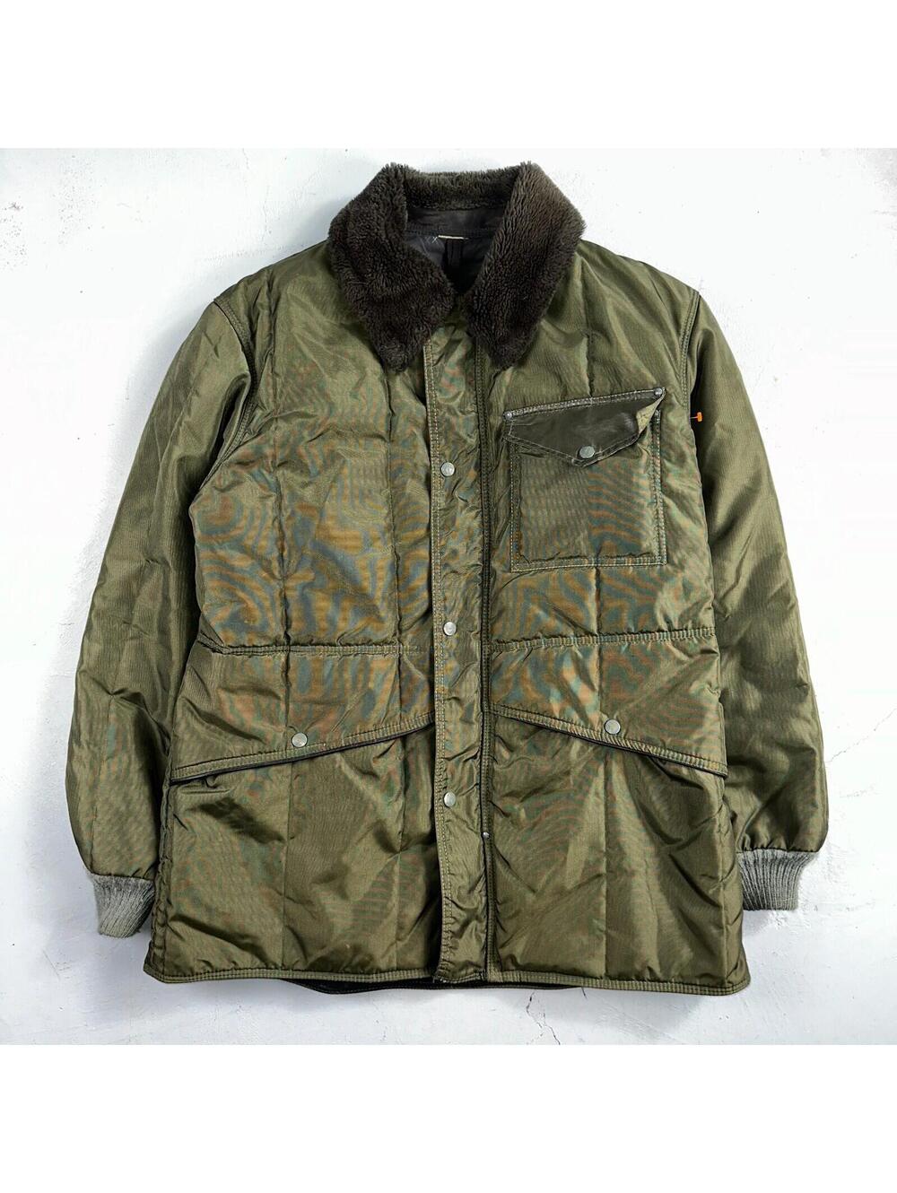 Vintage 1960s Green Parka Puffer Jacket Coat Men's L USA Refrigiwear Ski 60s